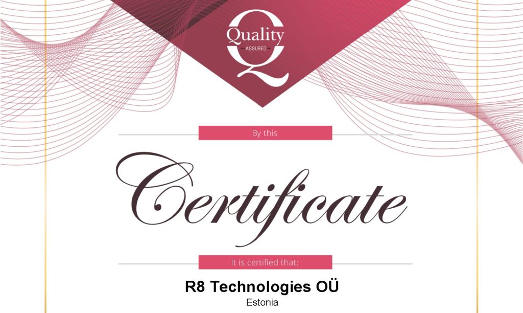 R8 Technologies has received the Quality in Business Certificate from the International Trade Council